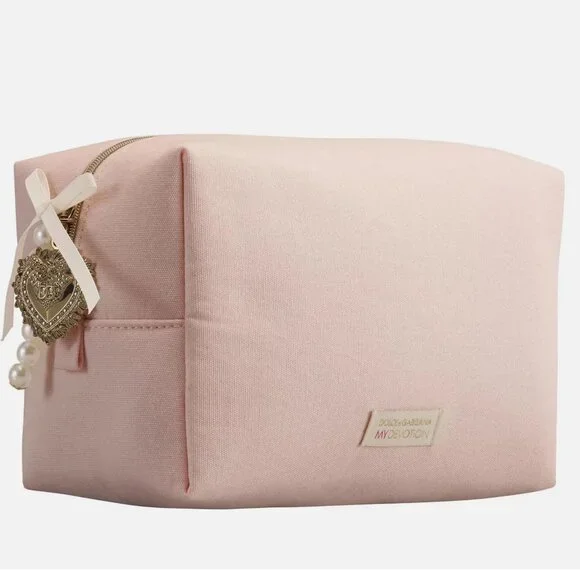 Dolce & Gabbana MY DEVOTION Pink Cosmetic Makeup Bag Pouch Heart NEW - Picture 1 of 8